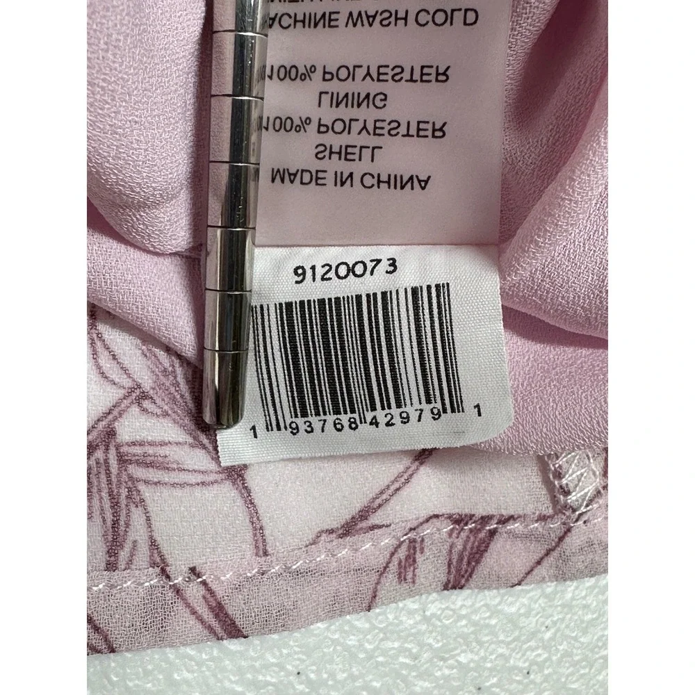 Vince Camuto Top Womens Small Ice Pink Floral Beauty Button Tie Front Spring NWT
